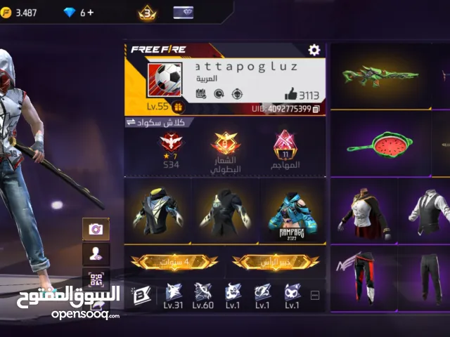 Free Fire Accounts and Characters for Sale in Hatay