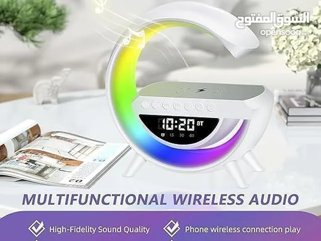 LED Wireless Charging Speaker, FM Radio, Alarm Clock, Wireless Charging, Bluetooth Speaker