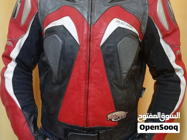 جاكيت جلد طبيعي أصلي فل سيفتي كسارات واقية للظهر و الكوعين و الأكتاف ،مزودة بأحدث ميزات السلامة مصنف