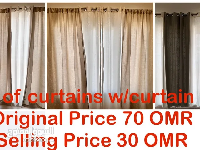 Curtains with rods 3 sets