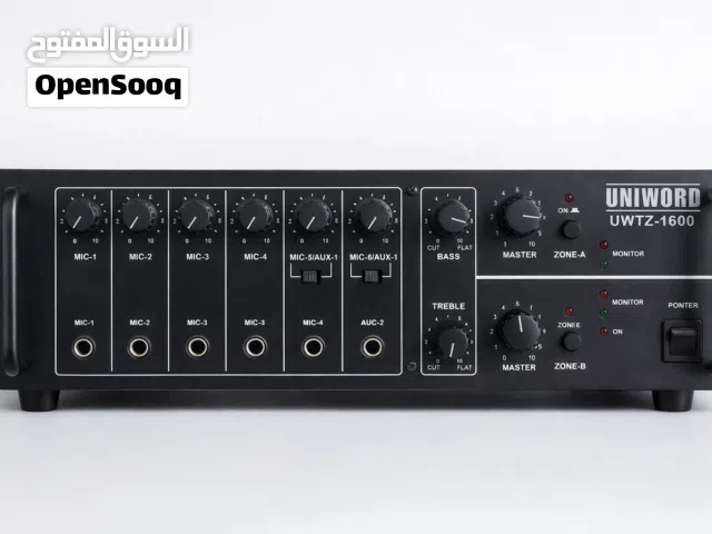 مضخم صوت Uniword UWTZ-1600، وهو مضخم صوت PA متعدد الاستخدامات.