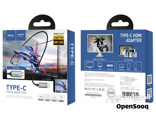كابل  Type-C Hoco إلى HDMI 4K هو كابل [ توصيلة ] عالية الجودة  إقرأ الوصف