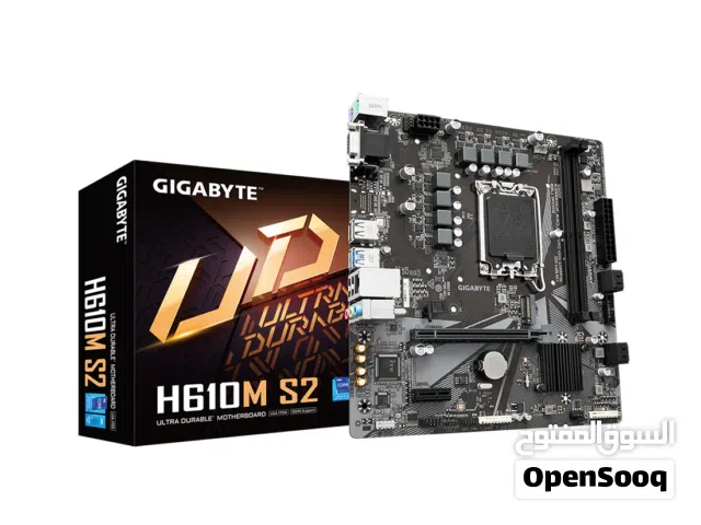 مذربورد جيجابايت لمعالجات انتل جيل 12 + 13 + 14 - GIGABYTE UD H610M-S2 DDR5 LGA 1700 MOTHERBOARD