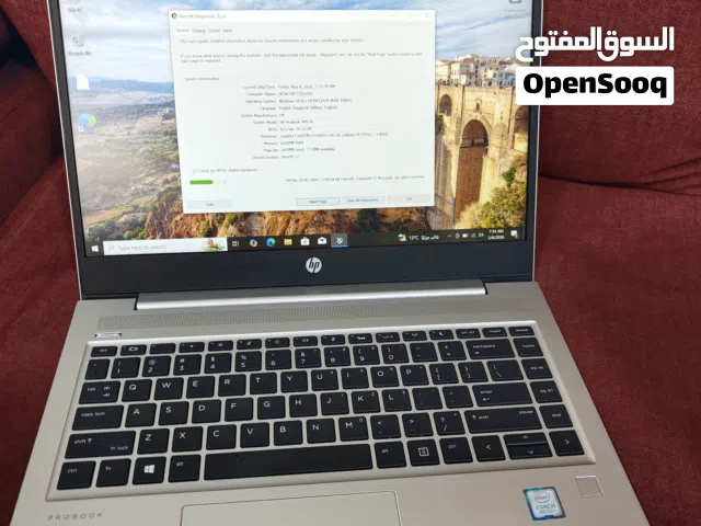 hp ProBook G6 مستعمل بحال الوكالة رام 8 تخزين 256 ssd m.2 كرت شاشة intel UHD 8GB i5 جيل ثامن