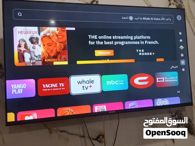 شاشة شونك نظيفه لوك حديثه بلس سريس ناطقه موديل 25  بودون اطار : حجم 55  دقة 4K UHD (3840 × 21