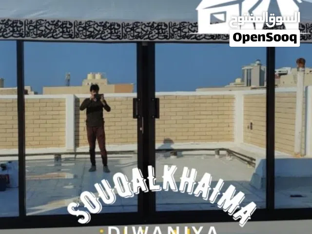خيمة للبيع جاهزة فك وتركيب حديد واجهة زجاج الحديقة سطح خيام جاهزة سوق خيام الكويت للبيع خيام دوانيات