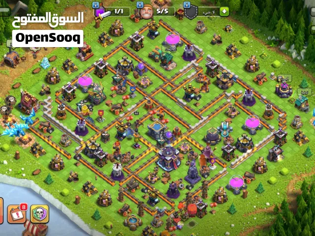 حساب كلاش اوف كلانس تاون هول 15 حساب خراااافيي
