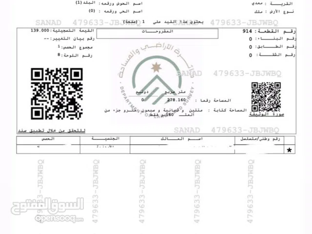 ارض للبيع ( الاغوار الوسطى) / معدي