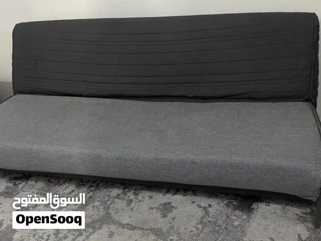 صوفا بد ايكيا لون رمادي اسفنج مع بوليستر ودانلوب والقماش بنفك وبنغسل
