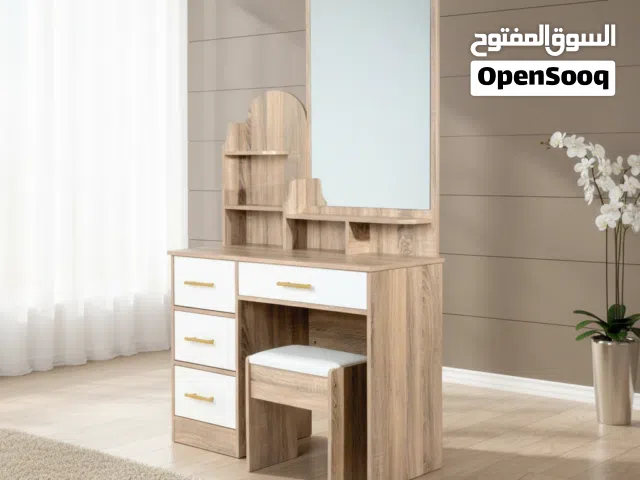 تسريحة غرف نوم مودرن بلون خشب وينتر ميلون مع مرآة وكرسي - DT-6001