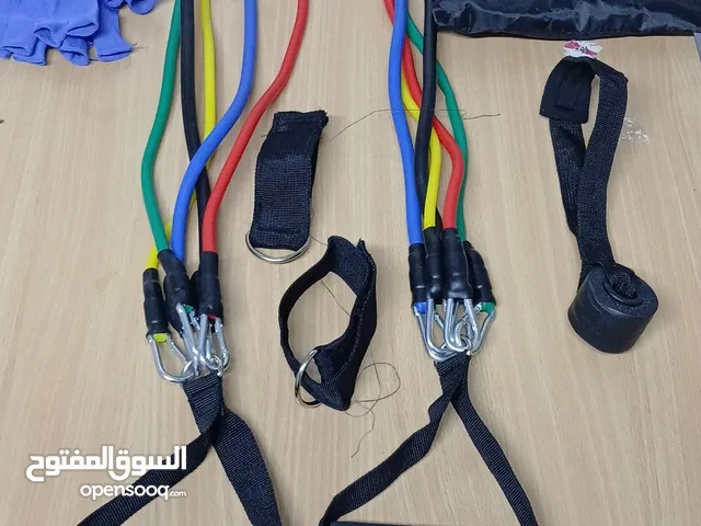 معدات رياضيه  #  الاحبال المقاومه الأصلي 100 باوند مع تعليق ع الباب مع مشادات  #مقبض تمارين 100 الاص