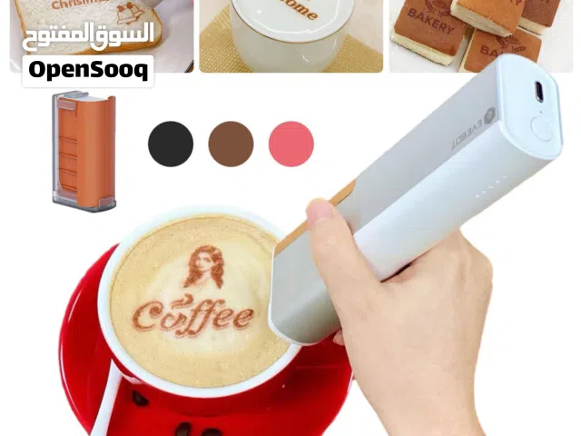طابعة محمولة للطباعة على القهوة والحلويات بحالة الجديد + 3 علب حبر evebot