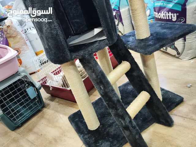 خداشة قطط مع بيوت خارجي و داخلي خشب مدعم قماش ، ناعم ، احمي اثاثك من تخديش القطط