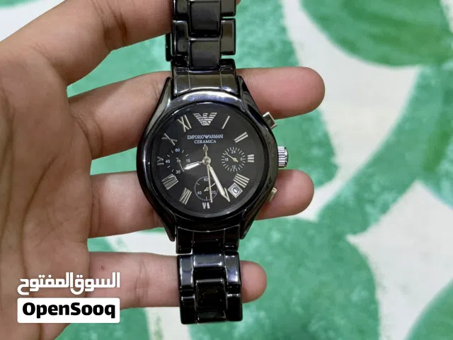 Emporio Armani Unisex Chronograph Watch – Black Ceramic Premium Condition