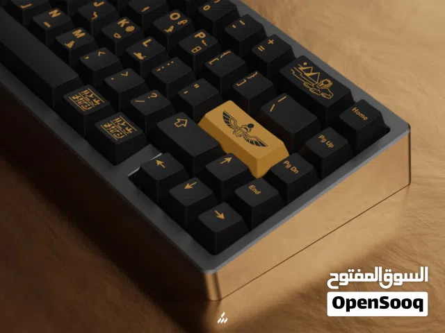 كيكاب هيروغليفي لون اسود Egyptian Pharaoh keycaps doubleshot PBT