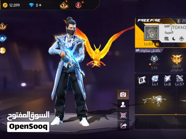 حساب فري فاير للبيع بسعر 15 و قابل للتفاوض الموقع الزرقاء عند دوار انس