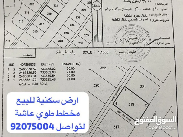 Residential Land for Sale in Al Sharqiya Al Kamil and Al Waafi