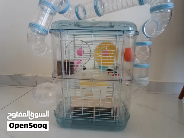 بيت هاميستر كامل متكامل من طابقين وانفاق والعاب وكيس رمل وكيس نشارة خشب