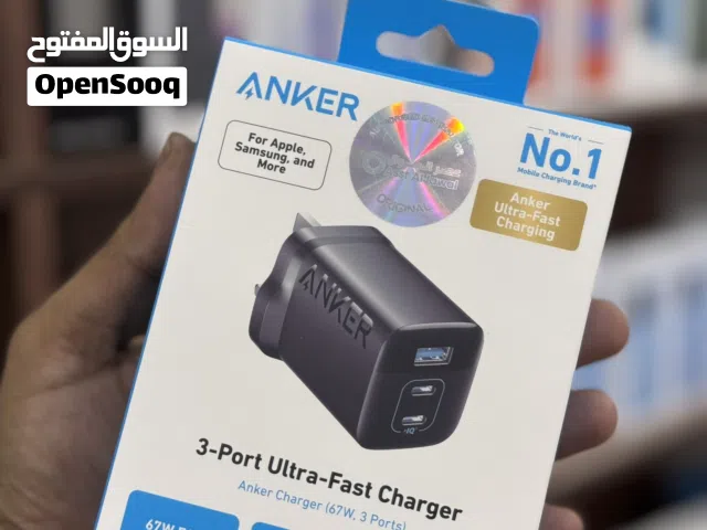 شاحن جداري ANKER 3PORT ULTRA FAST CHARGER 67W