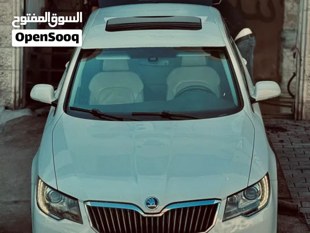 على الكاش فقط 75000 شيكل سكودا سوبيرب ديزل 2014 فل اضافات فحص نظيف