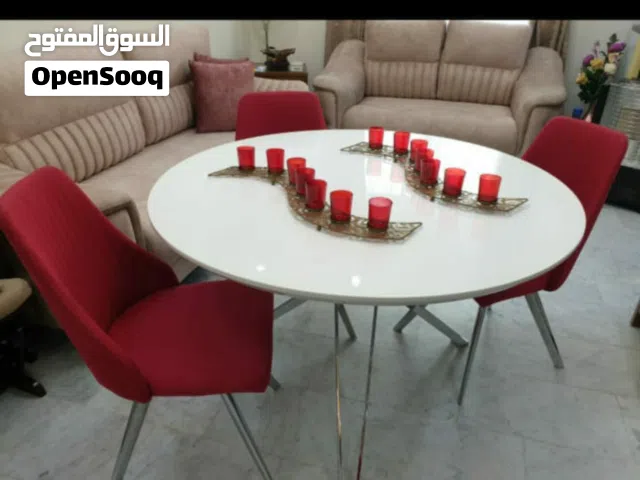 طاوله سفره دائريه غلوسي ابيض مستورده