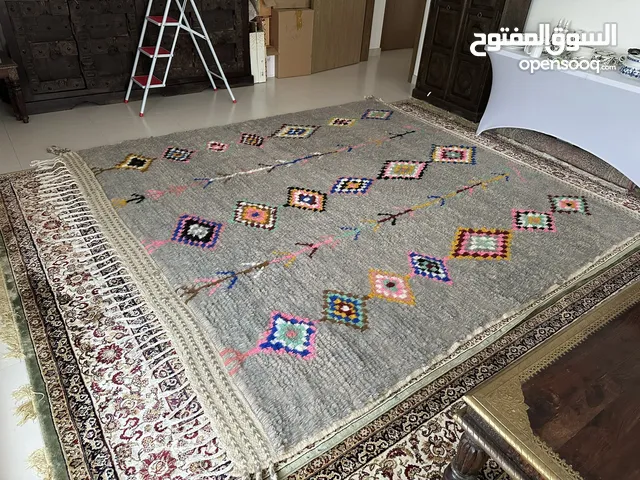 9’x10’ Authentic Handcrafted Moroccan Carpet / Color Grey / High Pile (274 x 305 cm)