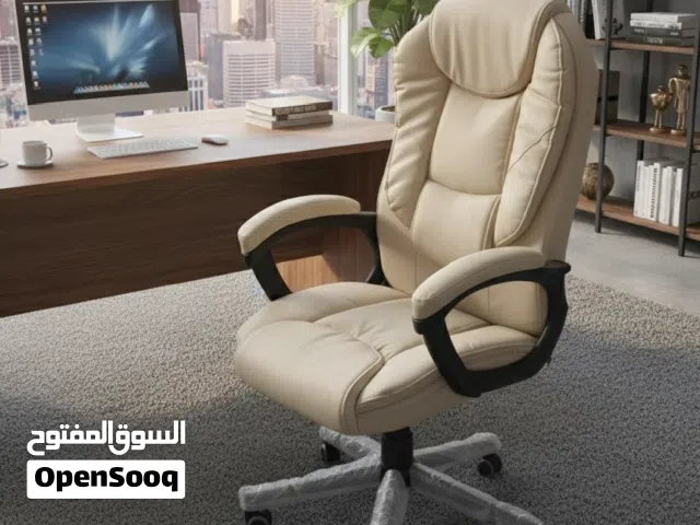 كرسي مدير جلد فخم حصرينا لدا كرستال هوم اجمل الوان درجات البيج من كرسي المدير الجلد