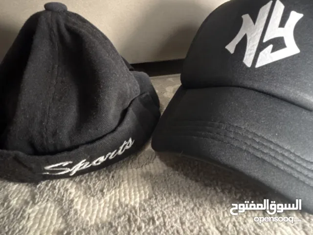 2 Black Hats Bundle - NY Trucker & Docker Cap  طقم كاب أسود قطعتين