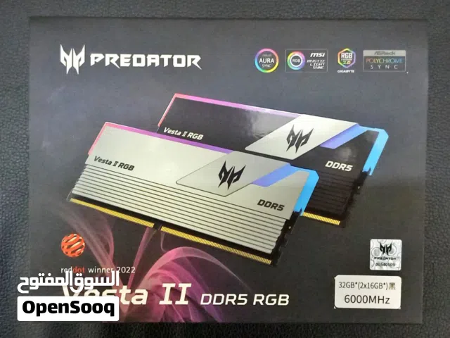 ذاكرة كومبيوتر Acer Predator Vesta II RGB RAM DDR5 32Gb