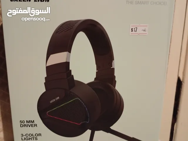 Headset Gaming RGB Green lion USB and aux cables