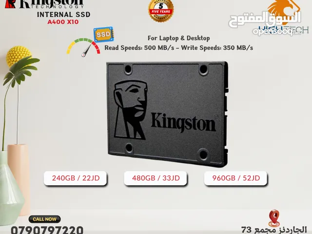 قرص صلب داخلي عالي الأداء هارديسك SSD داخلي - Kingston A400-X10 SATA Internal SSD