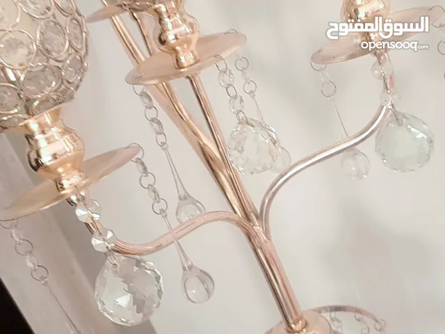 شمعدان ذهبي كريستال