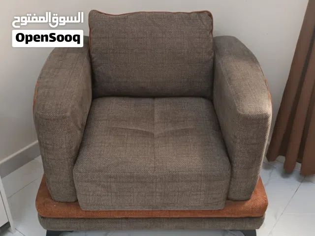 Single Armchair — Grey Fabric, Modern Style  Sohar