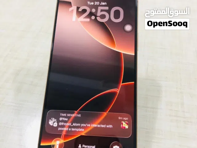 iPhone 16 Pro Max 256gb excellent condition آيفون 16 برو ماكس 256 جيجابايت – لون ذهبي – بطارية 95٪