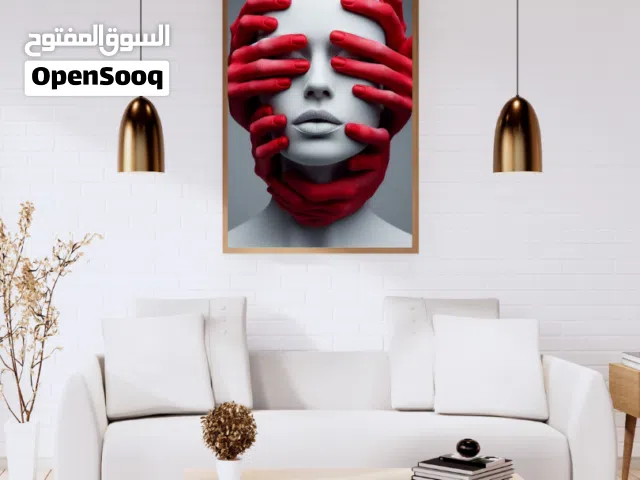 Handmade Modern Wall Art Frame – Unique Red Hands Design
