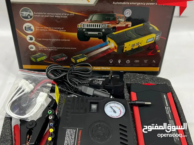 شاحن بطارية السيارة سعة 12الف + منفاخ إطارات - موديل JX19