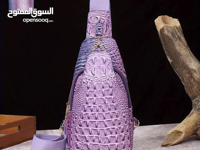 Stylish Crocodile-Embossed Synthetic Leather Sling Bag