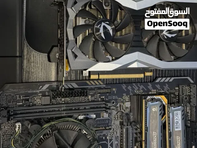 معالج i5 9400f  Asus tuf H310 plus مذربورد  كرت الشاشة rtx 2060 6gp  رام ballistix 16gb 3000mhz