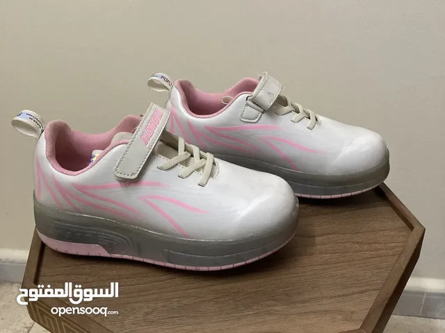 Light-Up Roller Shoes for Kids – Pink & White, Size [38]
