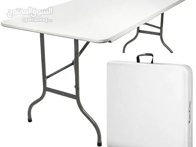 طاولة بلاستيك قابلة للطي على شكل شنتة  قياس 183.8 * 76.2 سم، ارتفاع 73.3 سم  