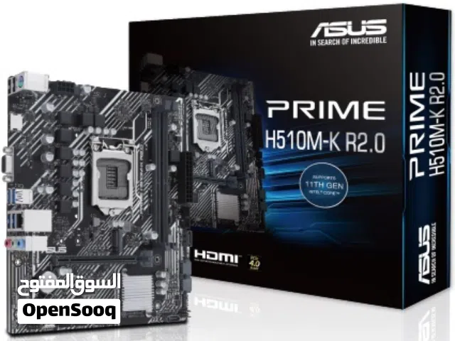 مذربورد ايسوس لمعالجات انتل جيل 10 + 11 - ASUS PRIME H510M-K R2.0 DDR4 LGA 1200 MOTHERBOARD