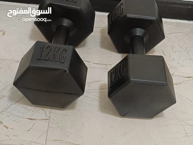 دمبلص وزن كل قطعة 12 كيلو مجموعهم 24 كيلو