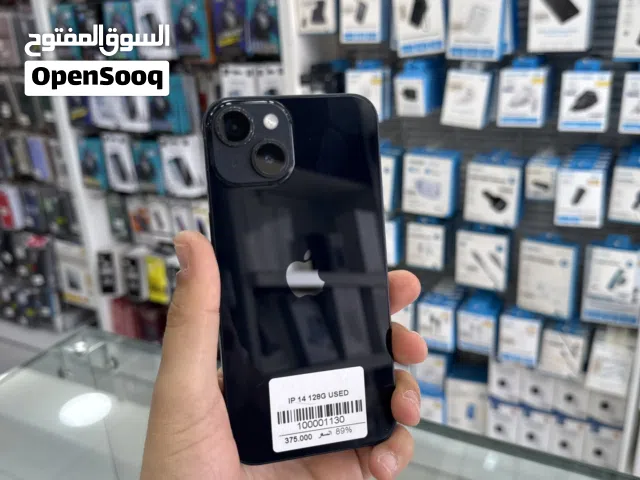 Iphone 14 128gb used/ مستعمل بحالة الوكالة بطارية 90-89%