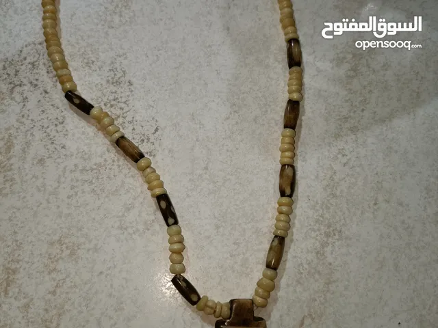 قلادة من الخرز البربري الأفريقي العتيق، تميمة عظمية، مجوهرات قبلية عرقية