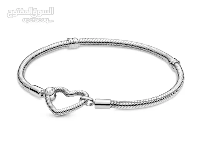 اسواره بندورا القلب بيسك Pandora Moments Heart Closure Snake Chain Bracelet