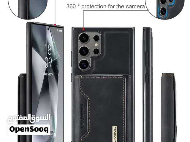 غلاف حافظة جلد مغناطيس للاجهزة سامسونغ S25 و S24 كلاسيك و Ultra مع محفظة مغناطيس قابل للازاله وتركيب