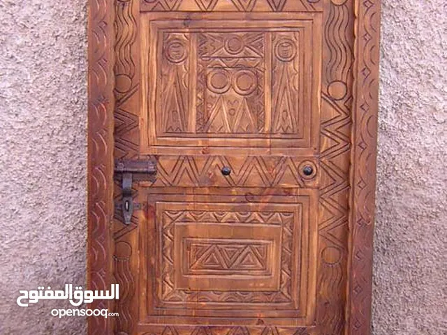 Carved wood door