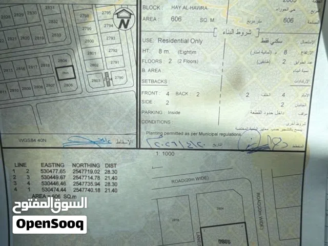 ارض في حي الحوراء للبيع ( الأرض مستويه)