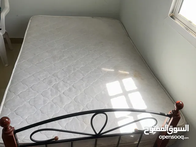 Single steel bed with 2 mattress sale