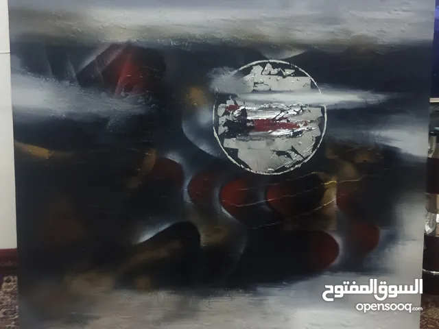 لوحة فنية تجريدية راقية 1×1 متر – لمسة جمالية فريدة